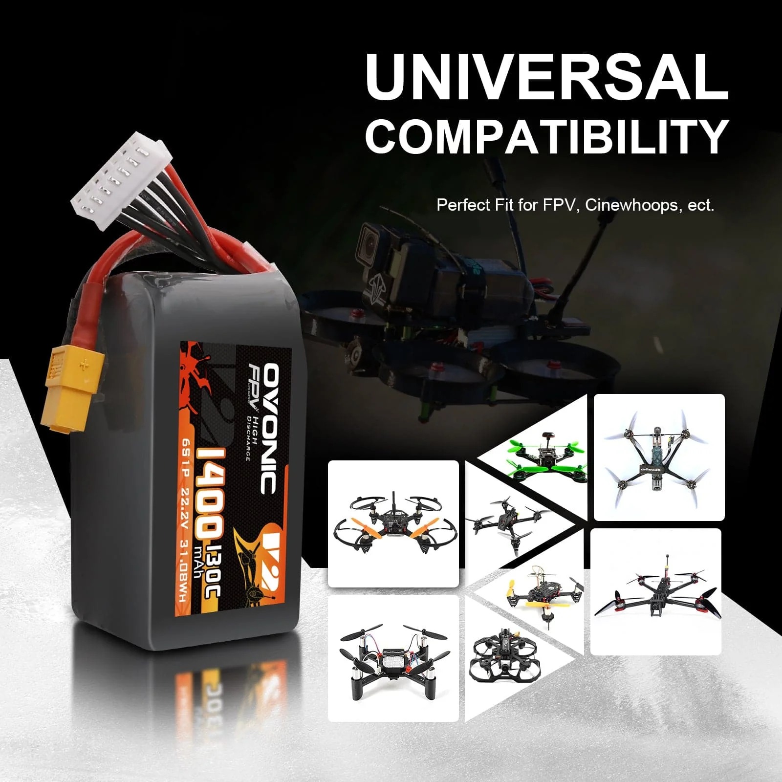 بطارية Ovonic 6S LiPo 22.2 فول - مراجعة Walksnail Avatar Hd Goggles X وسعره